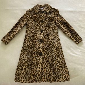 Mango leopard print faux fur coat